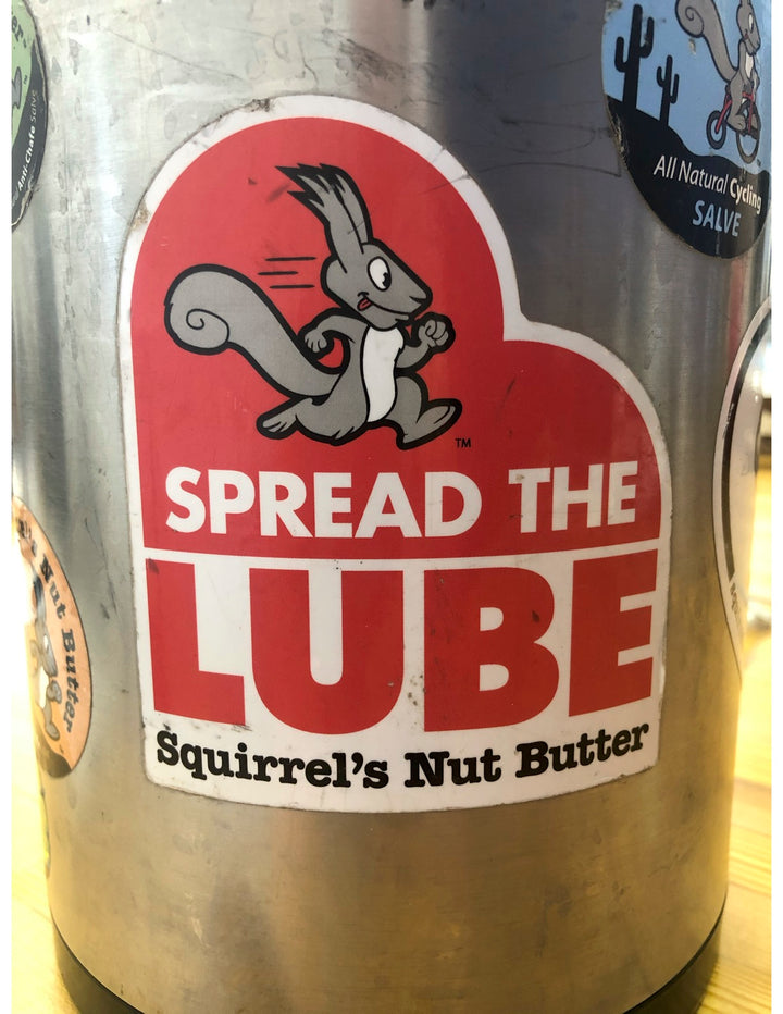 Spread the Lube Stickers - Squirrel's Nut Butter - Water Bottle